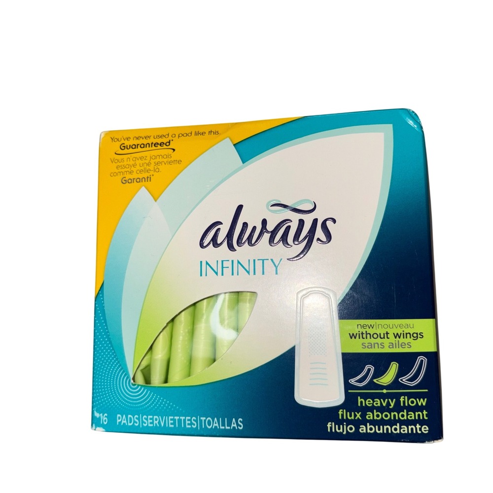 Always Infinity Heavy Flow Pads Without Wings 16 Count FlexFoam Protection 2009‎